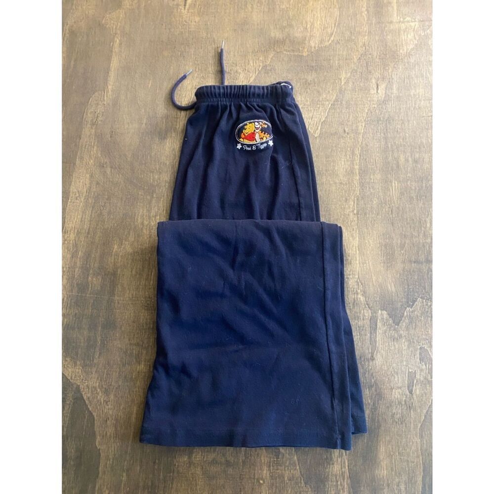 Vintage Winnie the Pooh Navy Blue Fleece Embroidered Patch Skirt